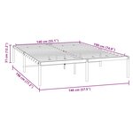 vidaXL Cadre de lit métal blanc 140x190 cm