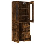 vidaXL Buffet haut Chêne fumé 69 5x34x180 cm Bois d'ingénierie