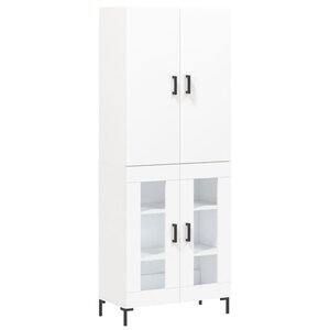 vidaXL Buffet haut Blanc 69 5x34x180 cm Bois d'ingénierie