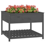 vidaXL Jardinière et étagère Gris 111 5x111 5x81 cm Bois massif de pin