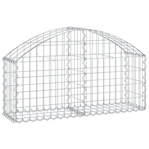 vidaXL Panier de gabions arqué 100x30x40/60 cm Fer galvanisé