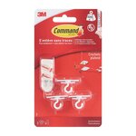 Lot de 3 crochets de plafond plastique cap 225g + 4 strips blanc command
