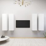 vidaXL Meubles TV 4 Pièces Blanc 30 5x30x110 cm Bois d'ingénierie