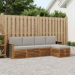 vidaXL Ensemble de canapés d'extérieur 5 Pièces Naturel et gris clair