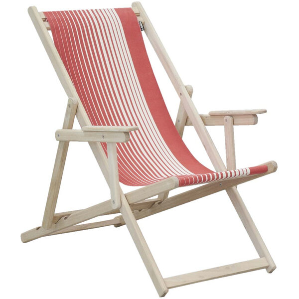 Chilienne transat bois d'eucalyptus tissu 100  coton elvas