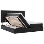vidaXL Lit avec rangement et matelas avec matelas Noir 200 x 200 cm