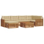 vidaXL Ensemble de canapés d'extérieur 7 pc Naturel et Beige