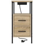 vidaXL Cabinet de chevet avec tiroir Chêne sonoma 30 x 48 x 61 cm