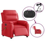 vidaXL Fauteuil de massage inclinable électrique rouge similicuir