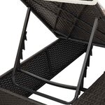 vidaXL Transat double avec toit Noir 205 x 129 x 200 cm Rattan PE
