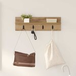 vidaXL Porte-manteau mural chêne artisanal 60 x 10.5 x 18 cm
