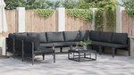 vidaXL Ensemble de canapé de jardin 10 Pièces Anthracite Acier