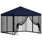 vidaXL Abri de jardin avec parois 3 x 3 m Bleu Polyester et Acier