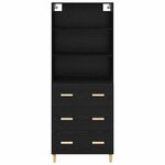 vidaXL Haut Armoire Montage mural 2 Pièces Chêne noir 69 5 x 34 x 180 cm