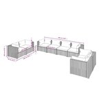 vidaXL Salon de jardin 8 Pièces avec coussins Résine tressée Gris