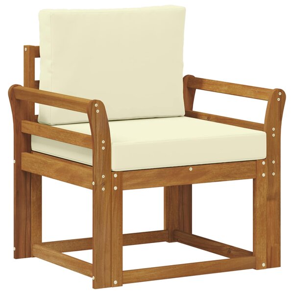 vidaXL Canapé d’extérieur Bois d'acacia massif et polyester Naturel