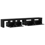 vidaXL Meubles TV 2 Pièces avec lumières LED en bois d'ingénierie chêne noir