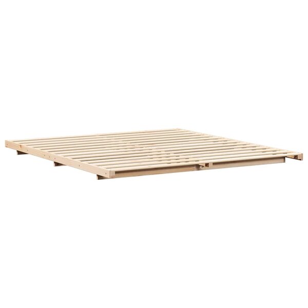 vidaXL Cadre de lit surélevé Marron 180 x 210 cm Bois massif en pin