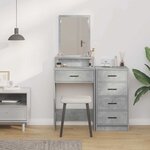 vidaXL Coiffeuse Gris béton 50 x 41 x 140 cm Bois d'ingénierie