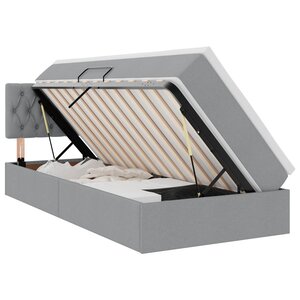 vidaXL Lit avec rangement et LED Gris clair 100 x 200 cm tissu
