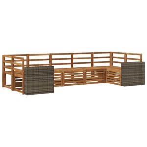 vidaXL Ensemble de canapés d'extérieur 7 pc Naturel