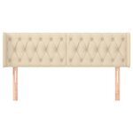 vidaXL Tête de lit avec oreilles Crème 163x16x78/88 cm Tissu