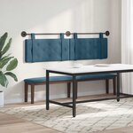 vidaXL Tête de lit suspendue Bleu Velours