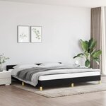 Vidaxl cadre de lit avec tête de lit noir 200x200 cm tissu