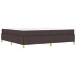 vidaXL Lit à ressorts Marron foncé et Blanc 200 x 200 cm tissu