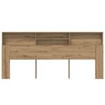 vidaXL Cabinet de Tête de Lit chêne artisanal 220 x 19 x 101.5 cm