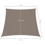 vidaXL Voile de parasol Tissu Oxford trapèze 4/5x4 m Taupe