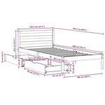 vidaXL Cadre de lit sans matelas blanc 100x200 cm bois de pin massif