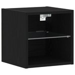 vidaXL Meuble TV 2 Pièces Noir 30 x 28 5 x 30 cm Bois d'ingénierie