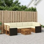 vidaXL Ensemble de canapés d'extérieur 8 Pièces Naturel et Crème