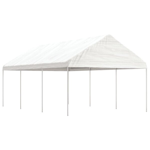 vidaXL Belvédère avec toit blanc 6 69x4 08x3 22 m polyéthylène