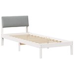 vidaXL Cadre de lit Blanc et gris clair 75 x 190 cm Bois massif en pin