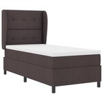Lit Box Spring vidaXL avec Matelas Marron Foncé 90x200 cm en Tissu