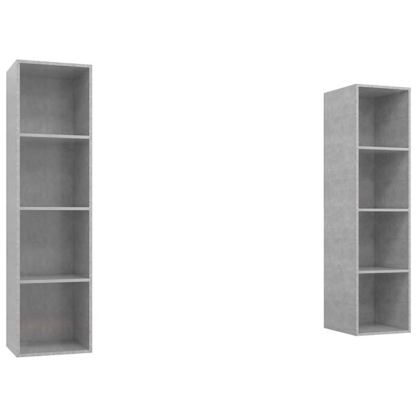 vidaXL Meubles TV muraux 2 Pièces Gris béton Bois d'ingénierie
