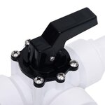 vidaXL Vanne à boule à 3 voies de piscine Blanc et noir