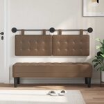 vidaXL Tête de lit suspendue Avec lumière LED Cappuccino Simili cuir