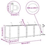 vidaXL Pots de jardin Noir 160 x 40 x 52 cm Acier