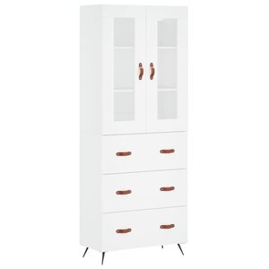vidaXL Buffet haut Blanc 69 5x34x180 cm Bois d'ingénierie