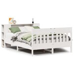 vidaXL Lit bibliothèque sans matelas blanc 150x200 cm bois pin massif