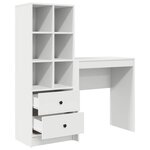 vidaXL Bureau avec tiroir avec étagère avec stockage 2 Pièces Blanc