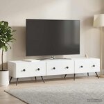 vidaXL Meuble TV Blanc 147 x 34 5 x 30 cm Bois d'ingénierie