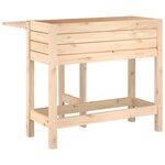 vidaXL Jardinière avec dessus de table pliable bois de pin massif