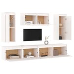 vidaXL Meubles TV 5 Pièces Blanc Bois massif de pin