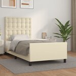 vidaXL Cadre de lit sans matelas crème 90x190 cm similicuir
