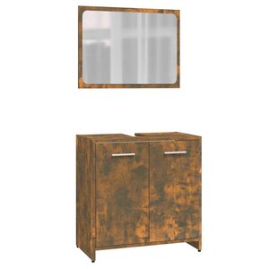 vidaXL Meubles de salle de bain Chêne fumé Bois d'ingénierie