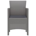 vidaXL Chaises de jardin avec coussins 2 Pièces Gris clair Poly Rattan
